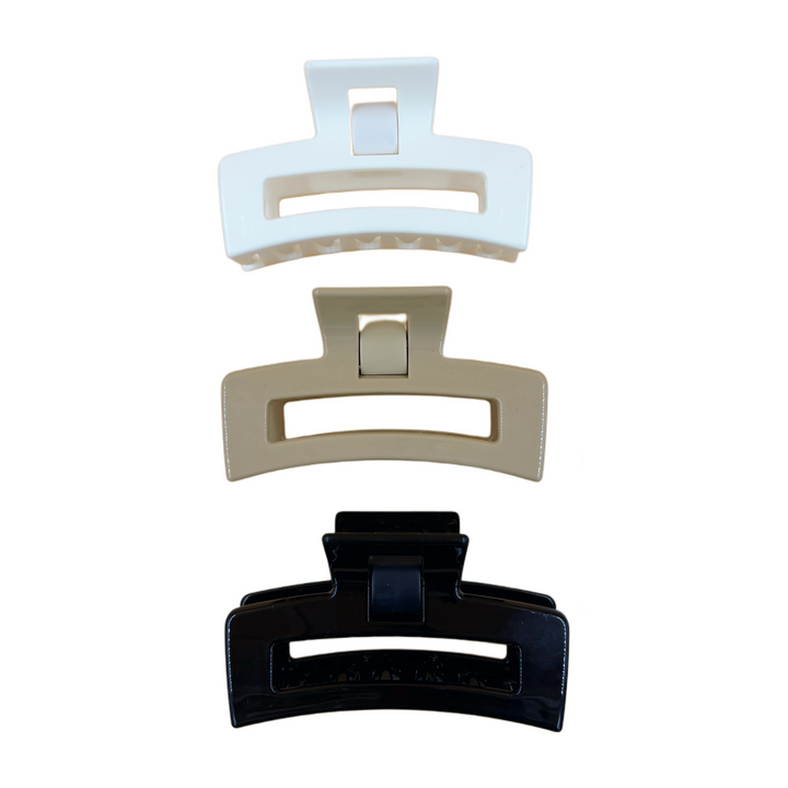 Pinzas para el Cabello Negra, Café y Blanca Home Beauty 3 Piezas Mediana