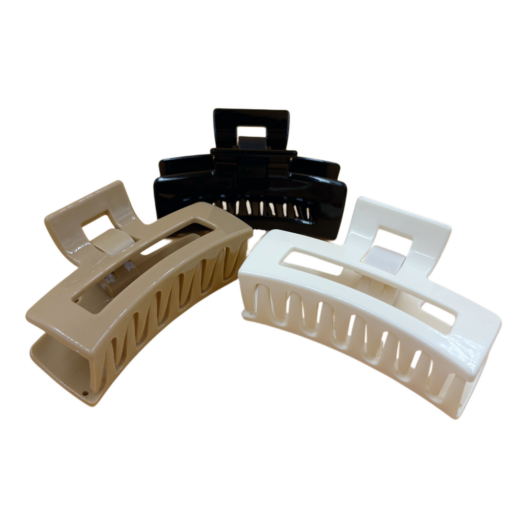 Pinzas para el Cabello Negra, Café y Blanca Home Beauty 3 Piezas Mediana