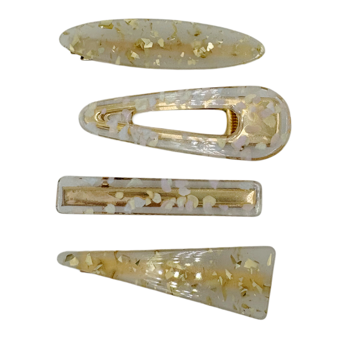 Clips para el Cabello Metálico con Dorado Home Beauty 4 Piezas Modelo 2