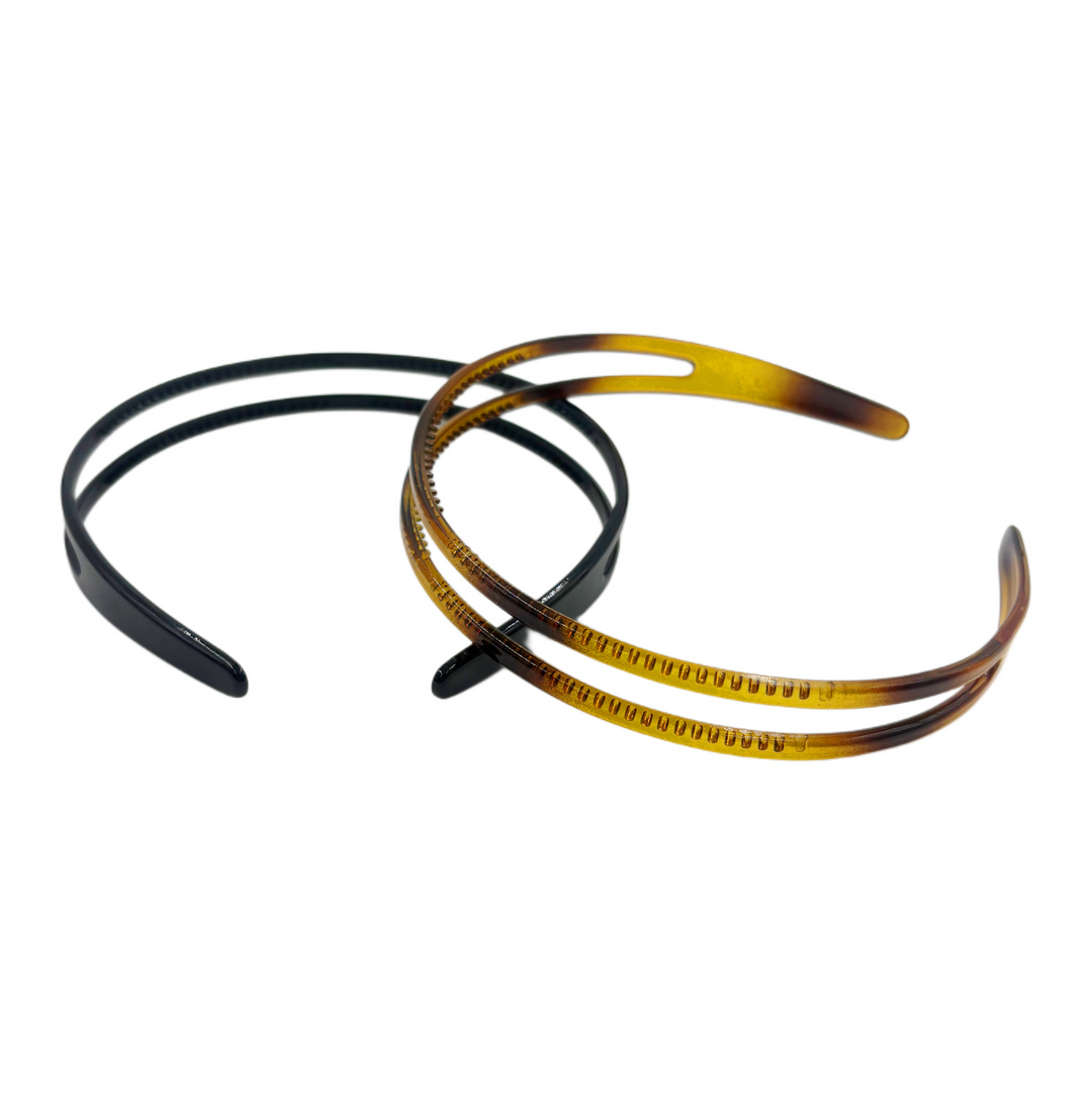 Diadema Negro y Carey Home Beauty 2 Piezas
