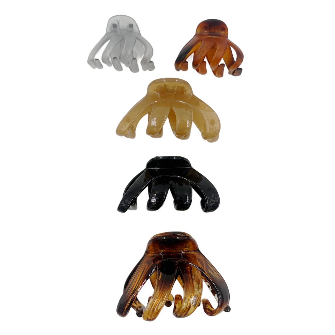 Pinzas para el Cabello Café, Negra y Gris Home Beauty 5 Piezas 3 Tamaños