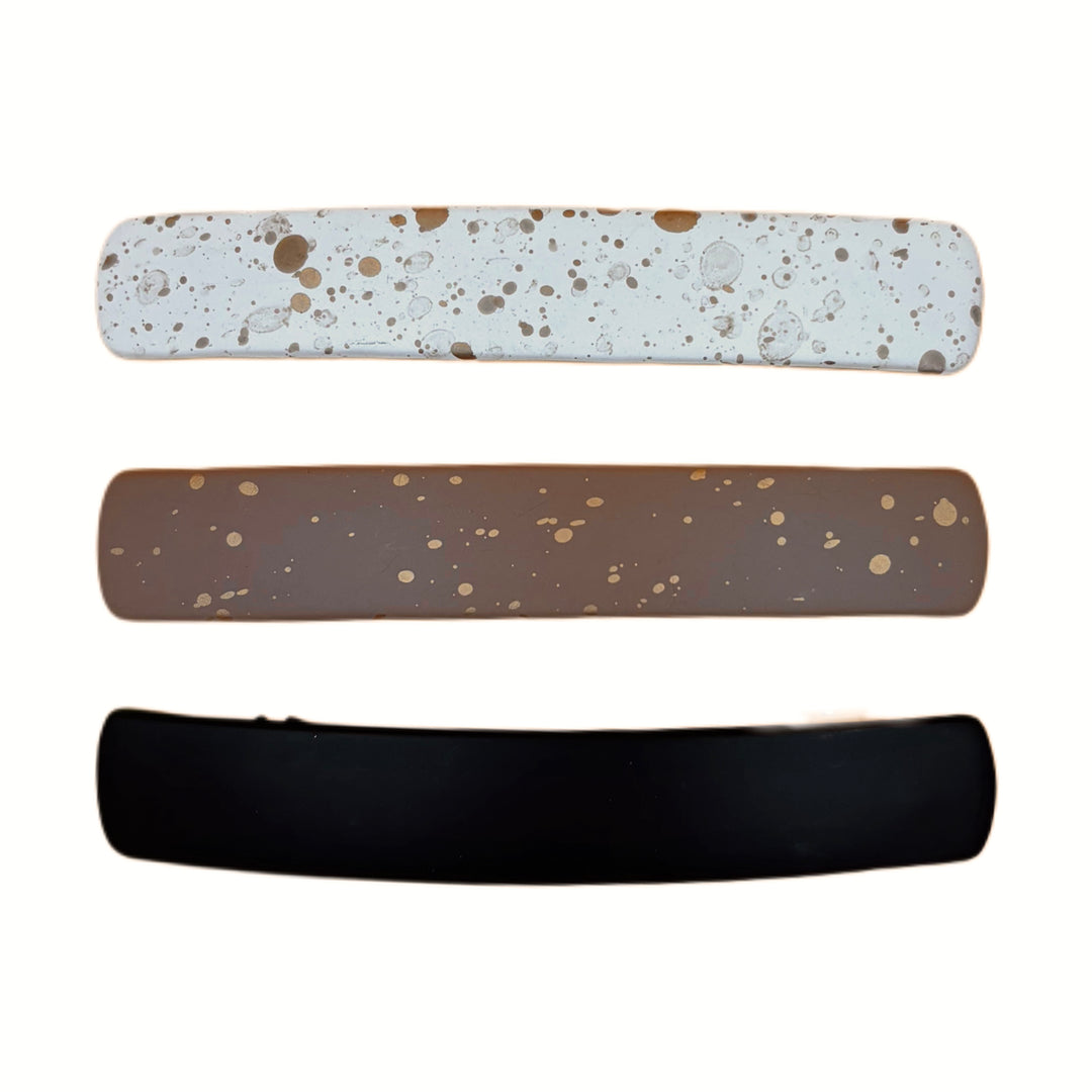 Pasadores para el Cabello Blanco, Café y Negro Home Beauty 3 Piezas