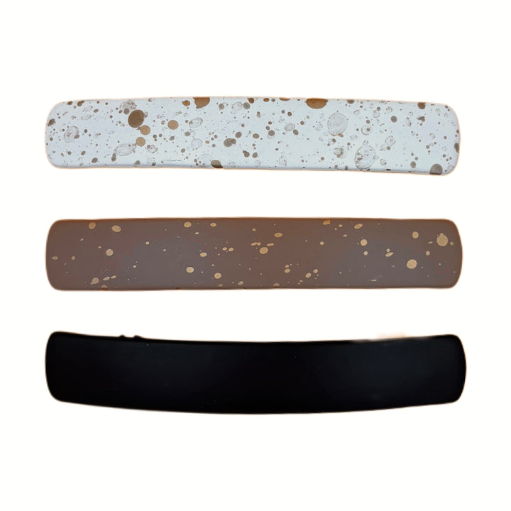 Pasadores para el Cabello Blanco, Café y Negro Home Beauty 3 Piezas