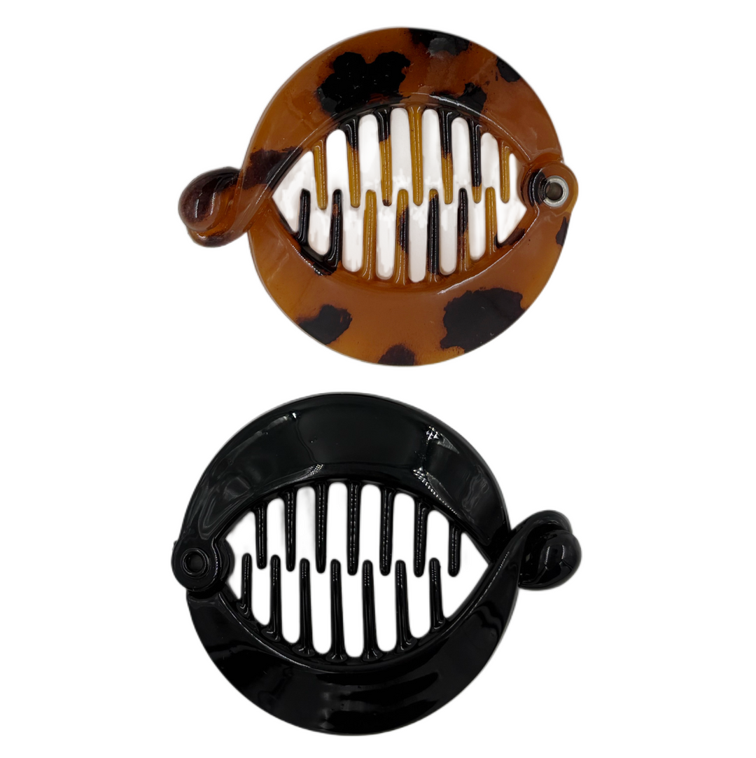 Peinetas Chicas Negras y Carey Home Beauty 2 Piezas