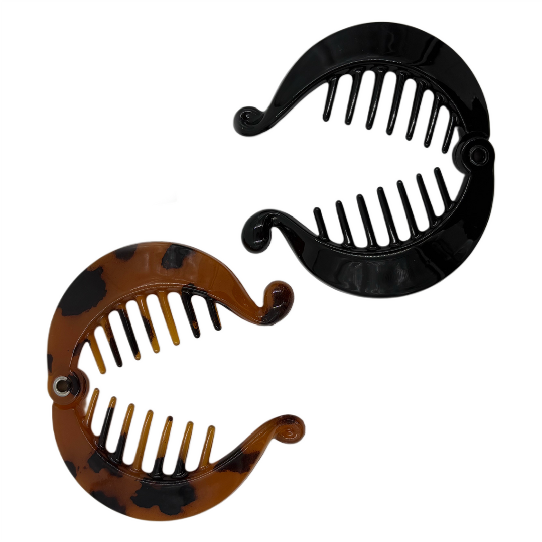 Peinetas Chicas Negras y Carey Home Beauty 2 Piezas