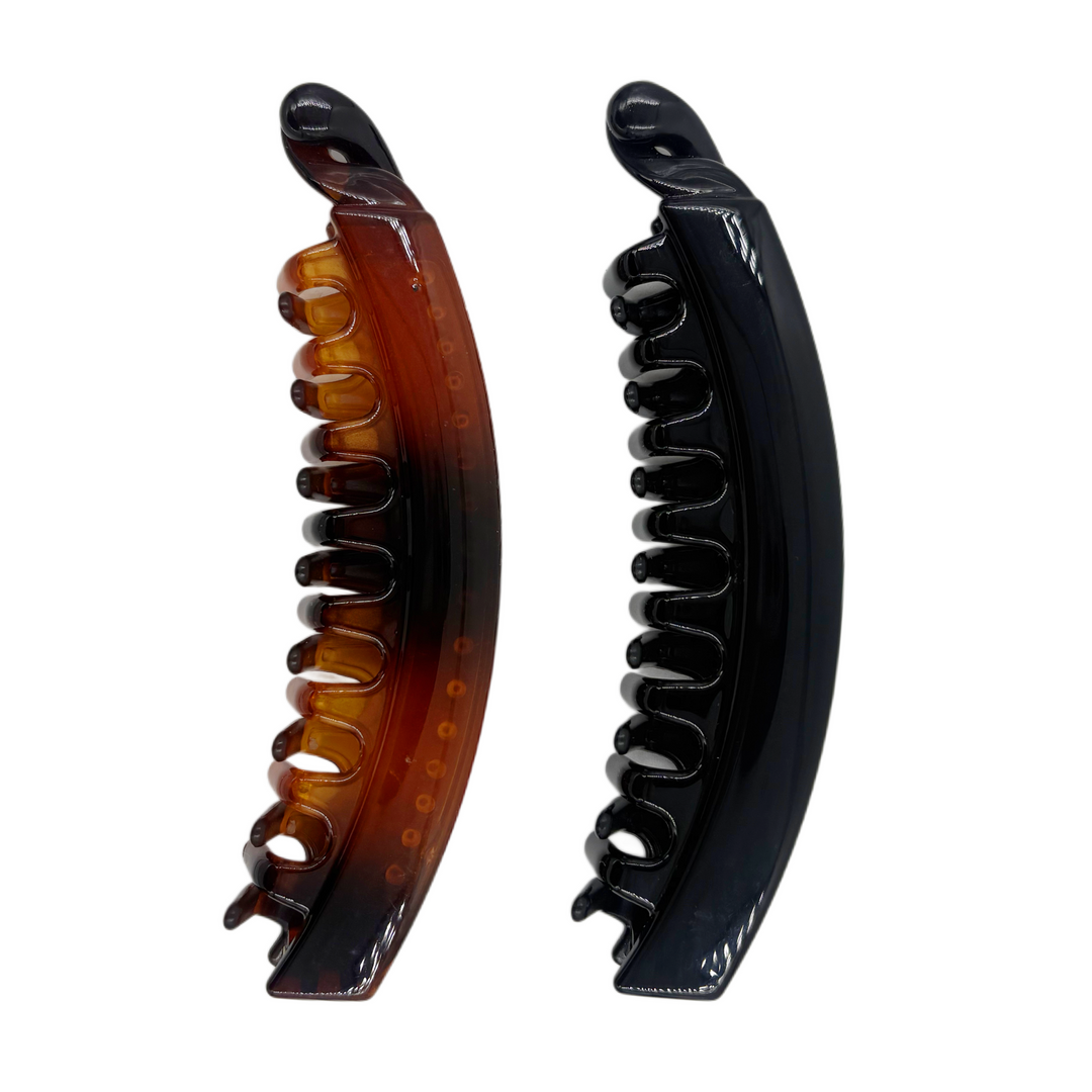 Pinzas Banana para el Cabello Negra y Carey Home Beauty 2 Piezas