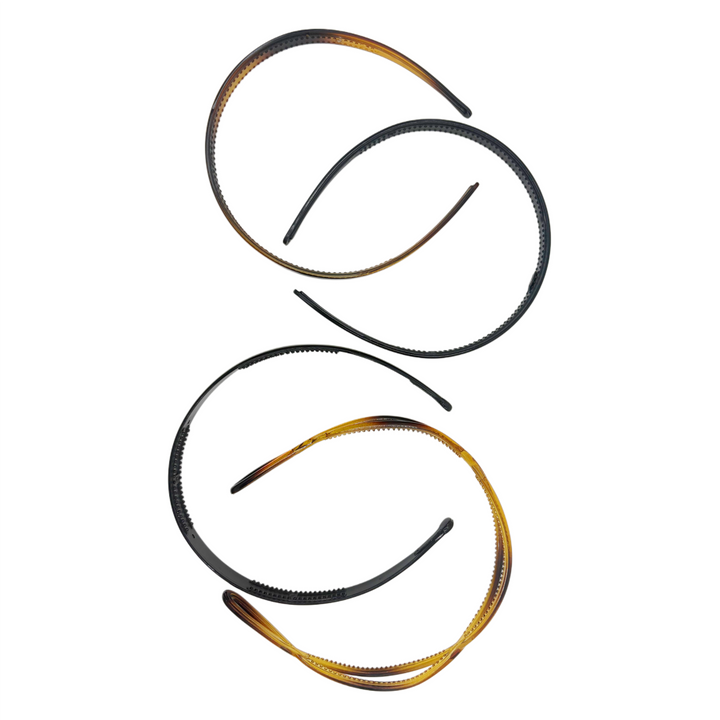 Diadema Negra y Carey Home Beauty 4 Piezas