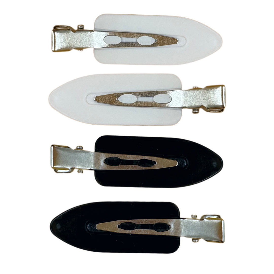 Clips para el Cabello Metálico Blanco y Negro Home Beauty 4 Piezas