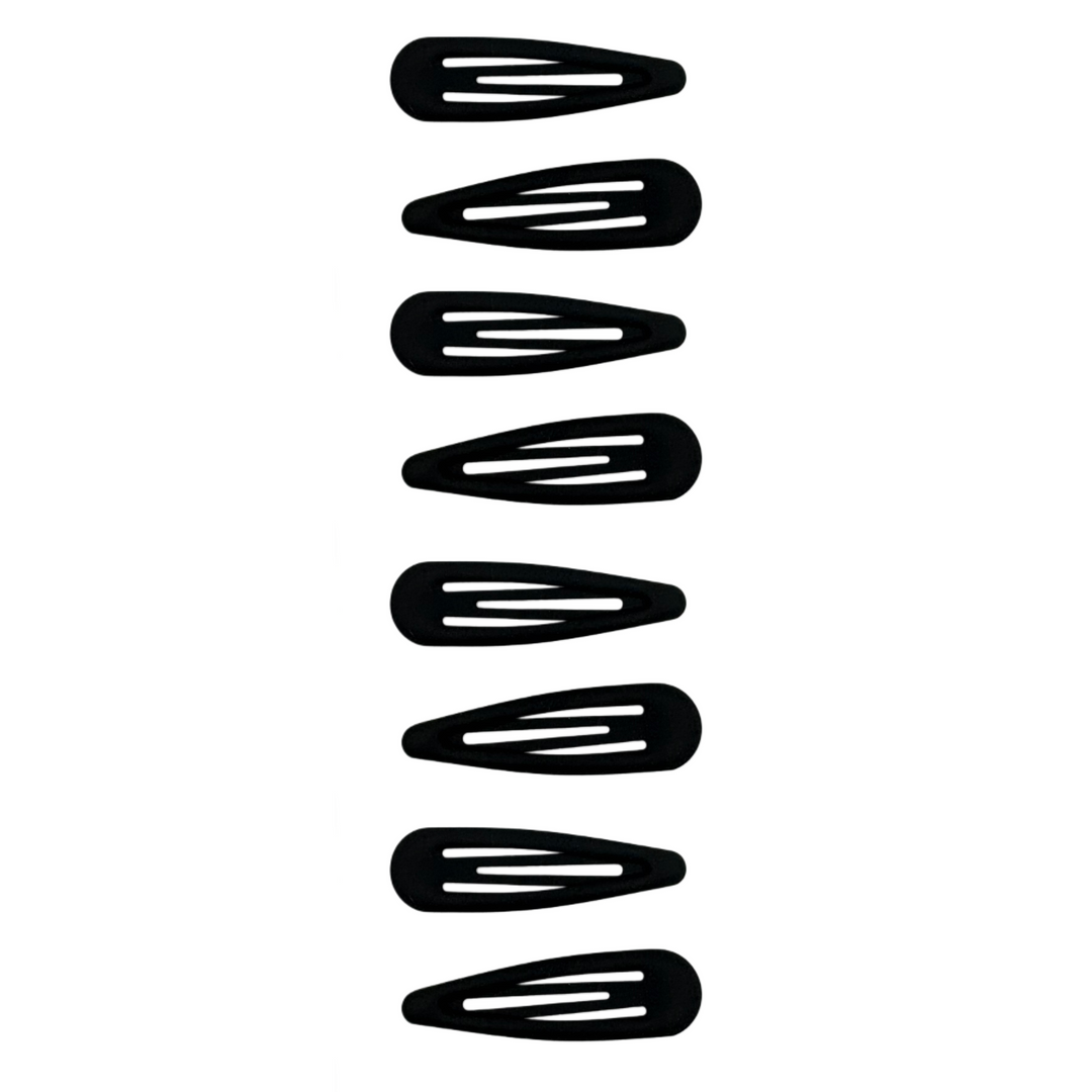 Clips para el Cabello Metálico Negro Mate Home Beauty 8 Piezas