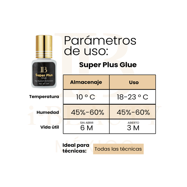 Adhesivo para Extensiones de Pestaña Tapa Dorada Super Plus IB 5 ml
