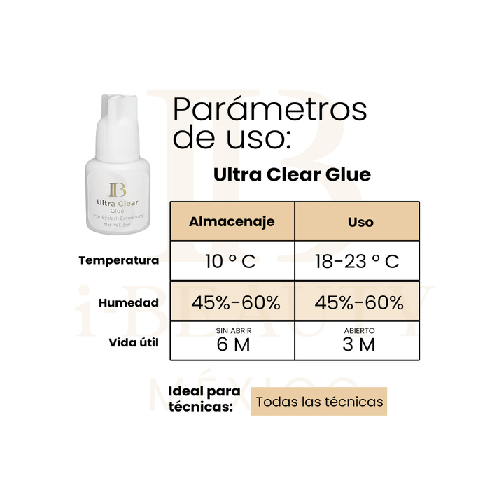 Adhesivo para Extensiones de Pestaña Tapa Blanca Ultra Clear 5 ml