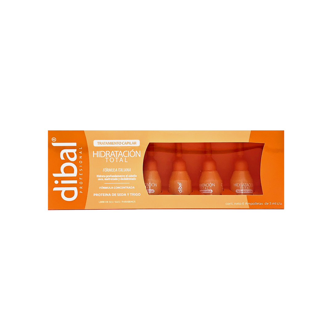 Tratamiento Capilar Hidratación Total Dibal 6 Ampolletas de 5ml c/u