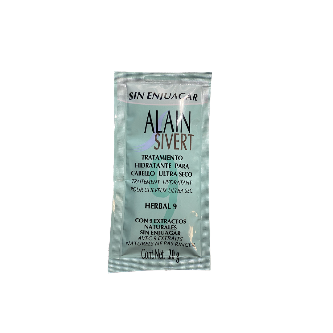 Tratamiento para Cabello Ultra Seco Herbal 9 Alain Sivert 1 sobre de 20g