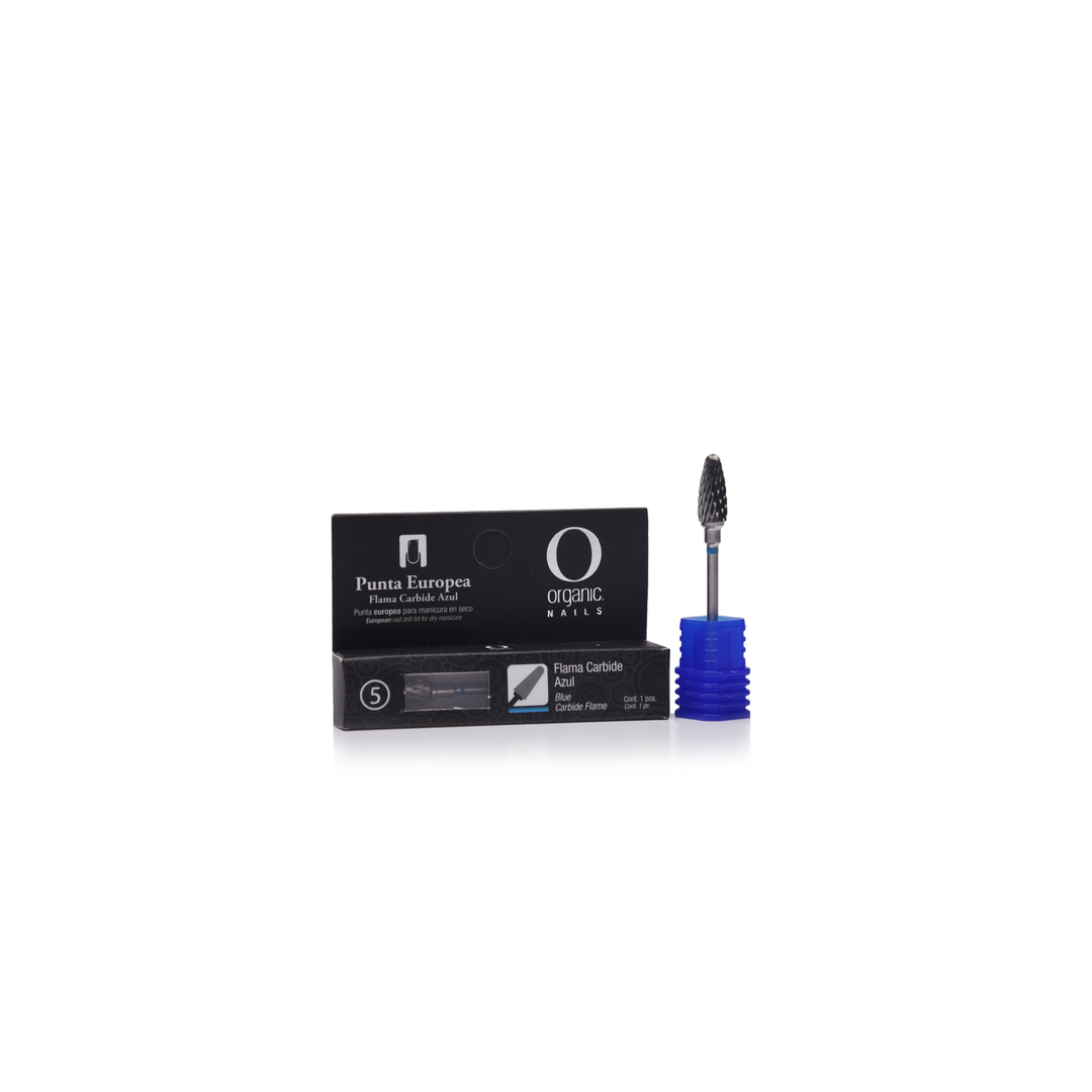 Punta Europea Flama Carbide Azul Organic Nails