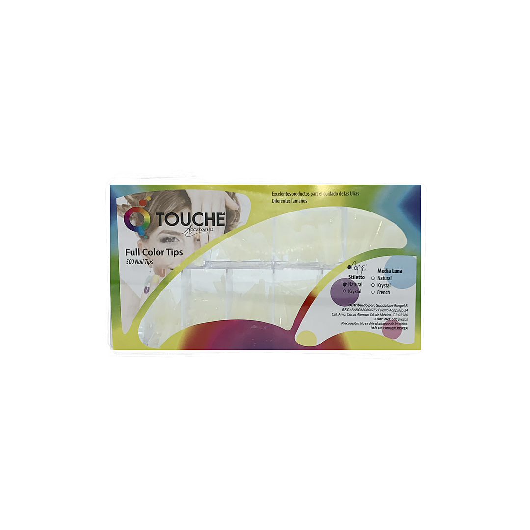 Uñas (Tips) Coffi Natural con 500 piezas Touche