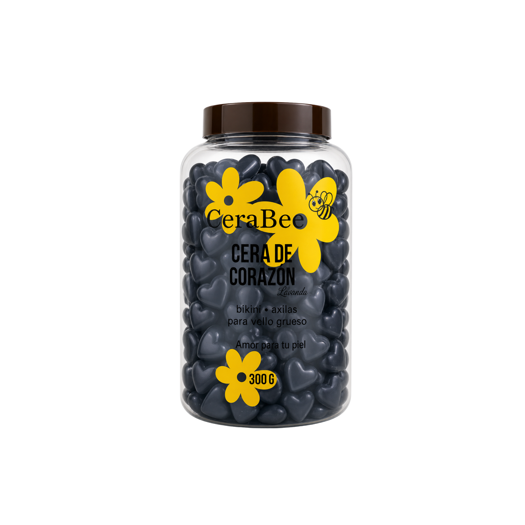 Cera Depilatoria CeraBee forma de Corazón Lavanda 300g