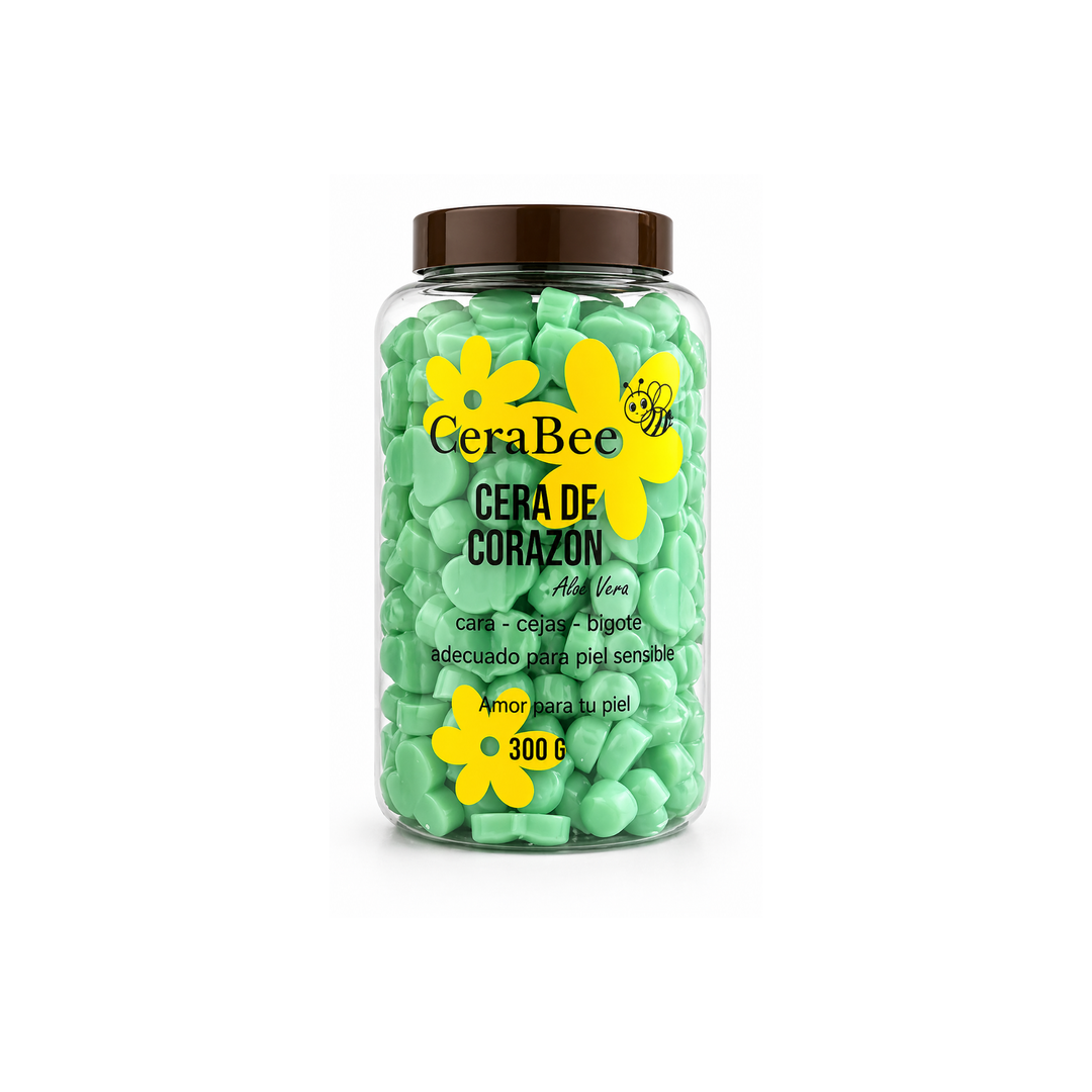 Cera Depilatoria CeraBee forma de Corazón Aloe Vera 300g