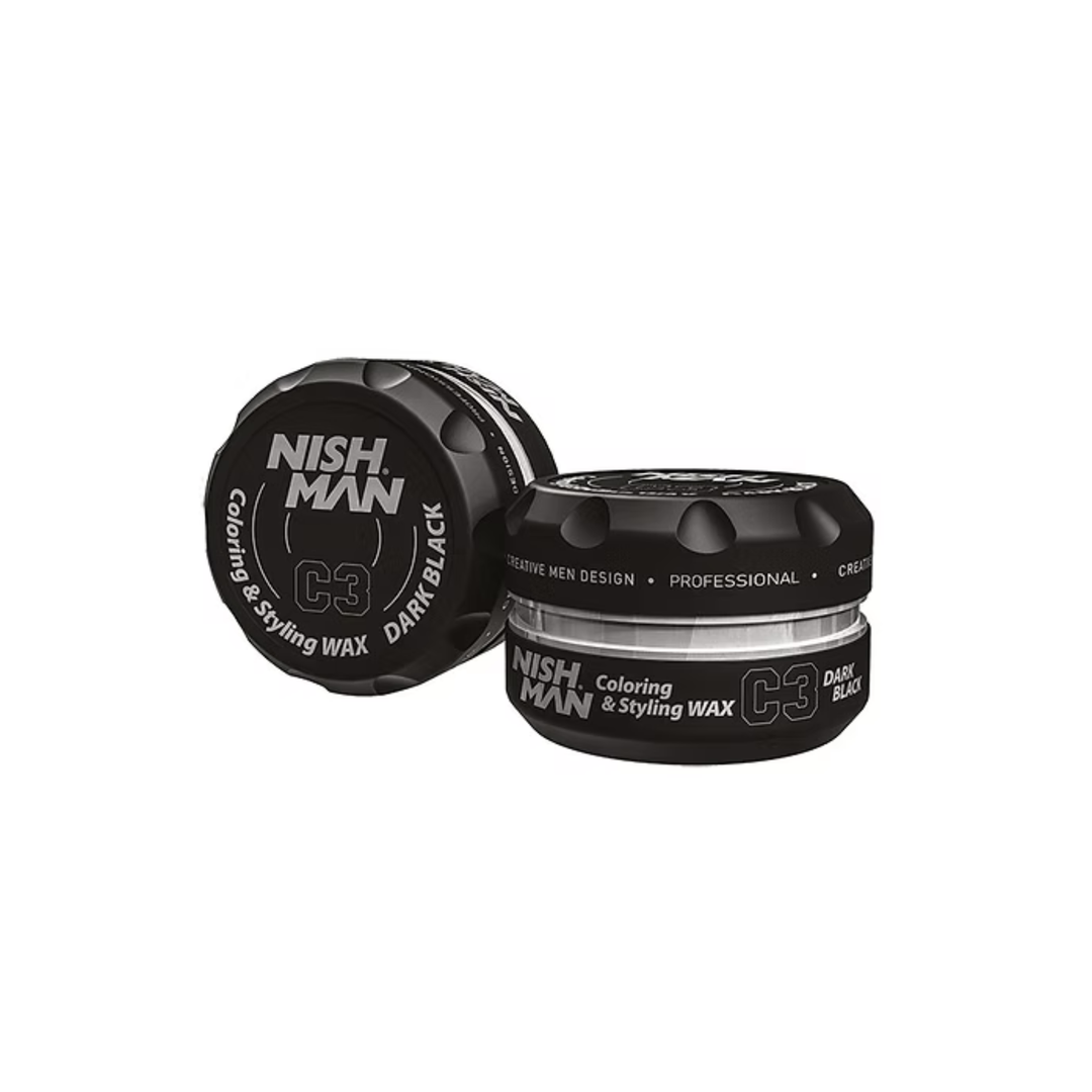Cera Modeladora para Cabello con Color Negro NISH MAN 100ml