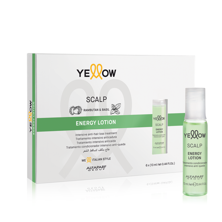 Energy Lotion Scalp Anticaída Yellow Alfaparf 6 Ampolletas con 13 ml c/u