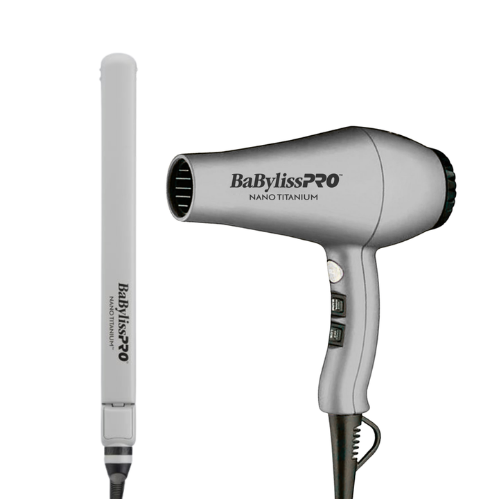 Combo Nano Titanium Secadora de 1900 w y Plancha de 2.54 cm (1") BaBylissPRO