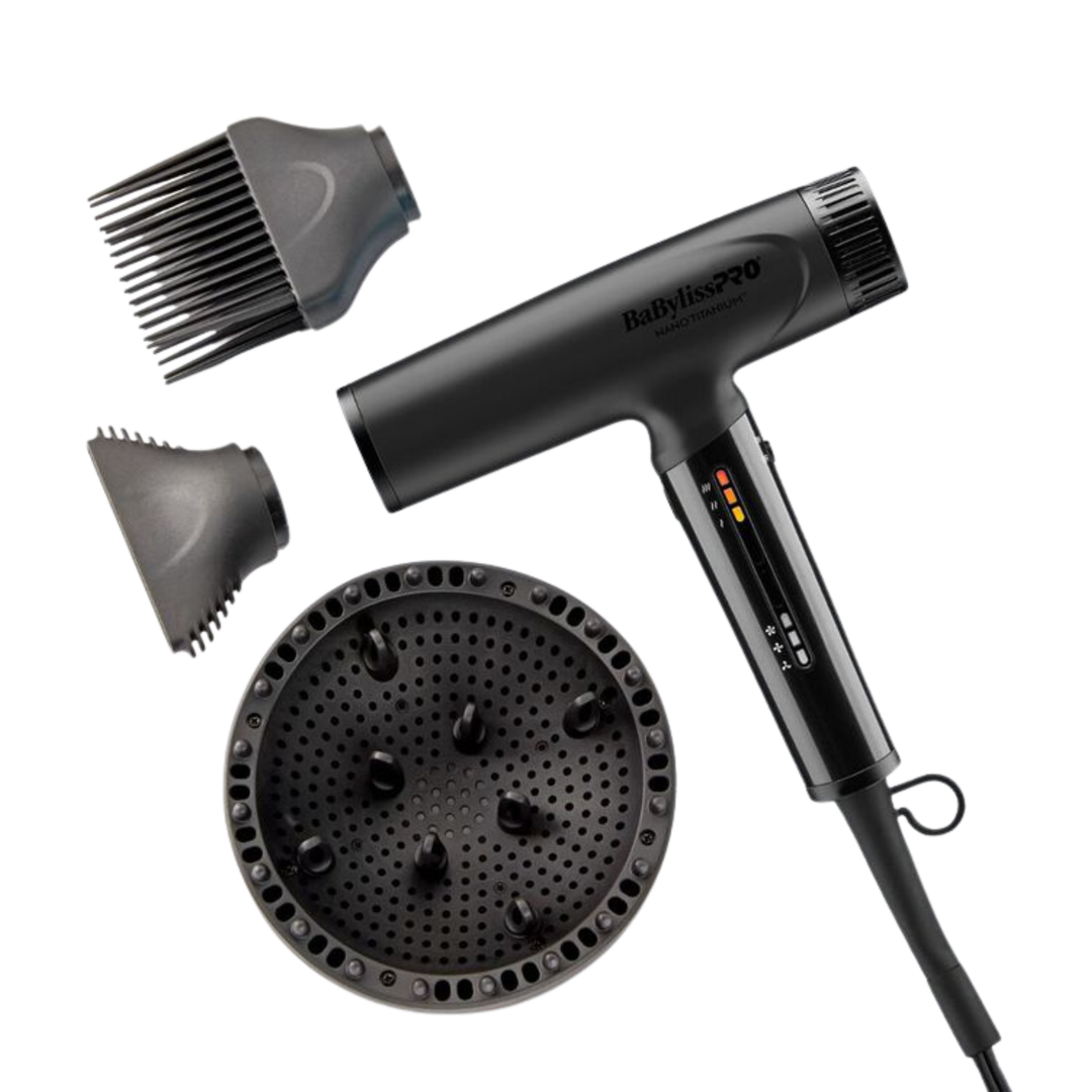 Secadora Digital Compacta y Ligera de Alta Velocidad Nano Titanium BaBylissPRO BNTC9200MBE