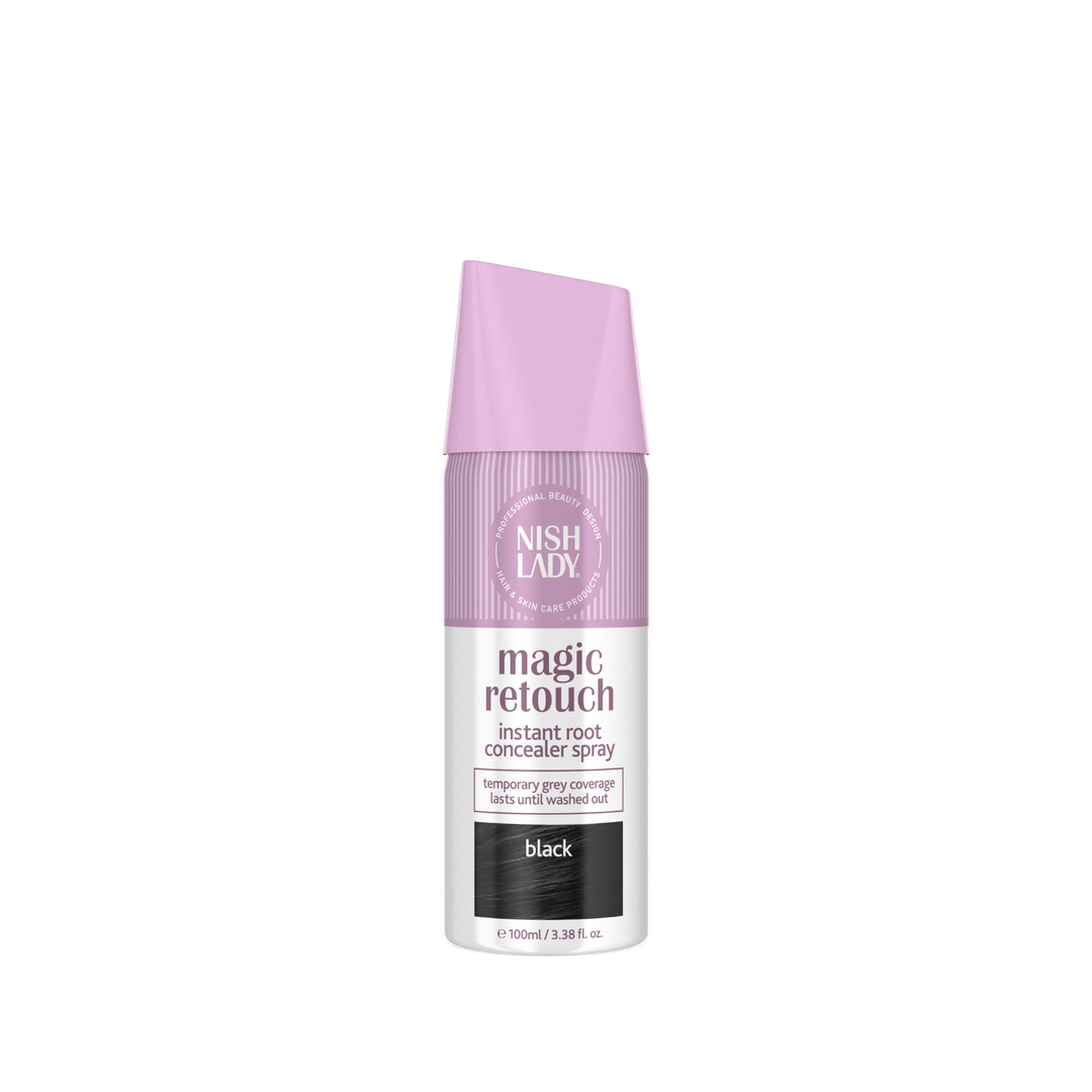 Spray Retoque de Canas color Negro "black" Nish Lady 100ml