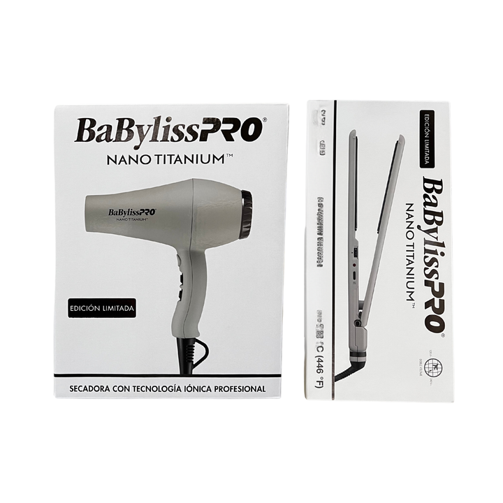Combo Nano Titanium Secadora de 1900 w y Plancha de 2.54 cm (1") BaBylissPRO