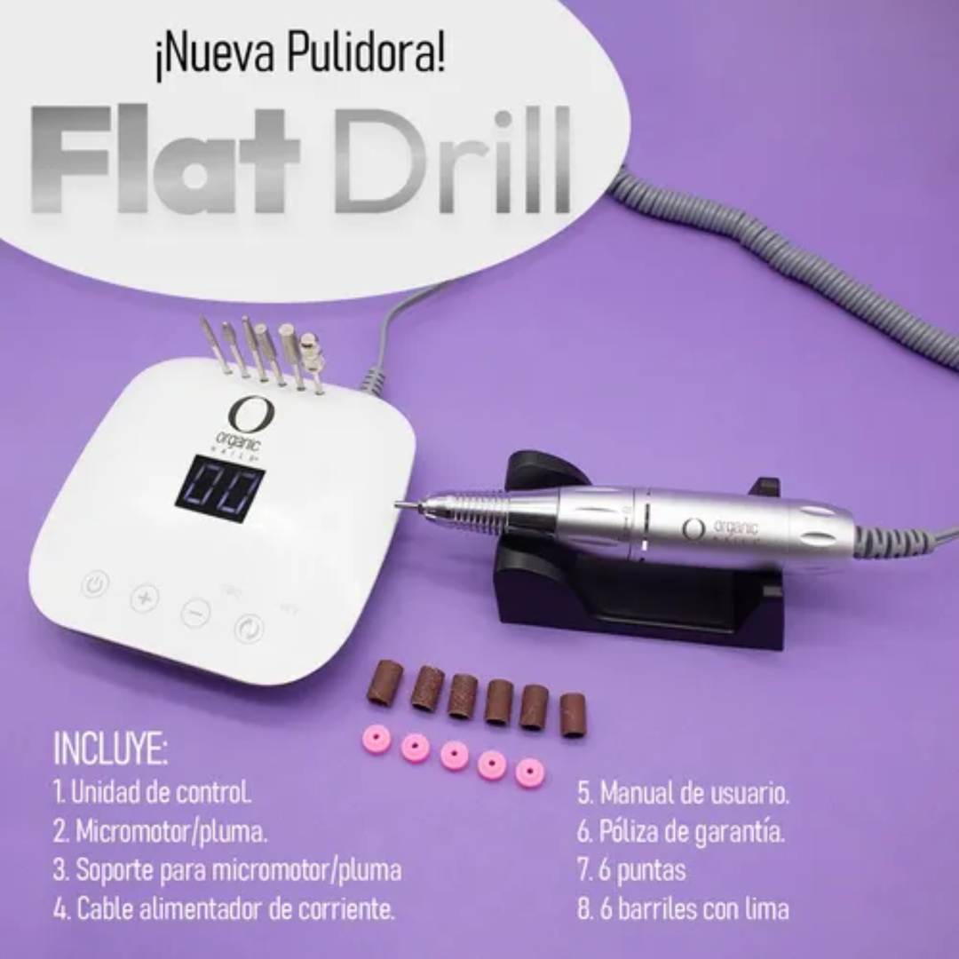 Pulidora Eléctrica profesional para uñas Flat Drill Organic Nails