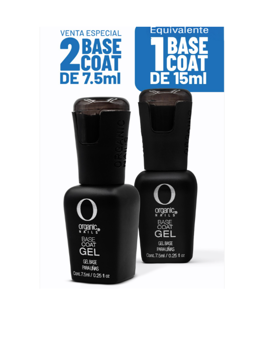 PROMOCION ESPECIAL BASE COAT 7.5 DOS PIEZAS - ORGANIC NAILS