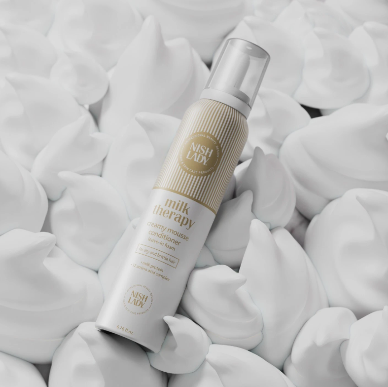 ACONDICIONADOR CREMOSO EN MOUSSE PARA CABELLO QUEBRADIZO 200 ml - NISH LADY