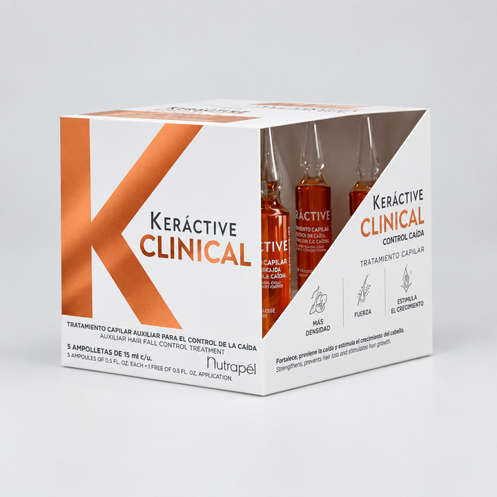 Tratamiento capilar para el control de la caída con 5 Ampolletas 15 ml c/u - NUTRAPEL