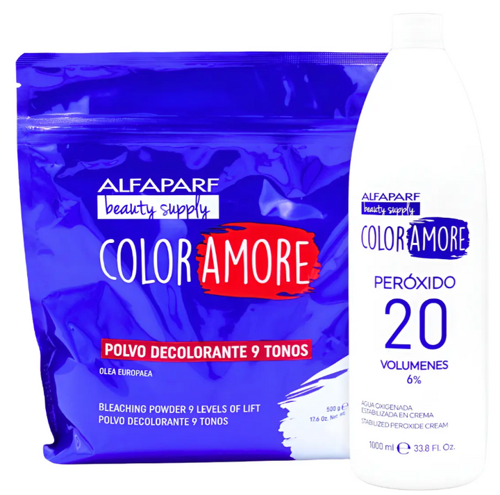Decolorante Color Amore 9 Tonos 500g + Peróxido 1 L Alfaparf