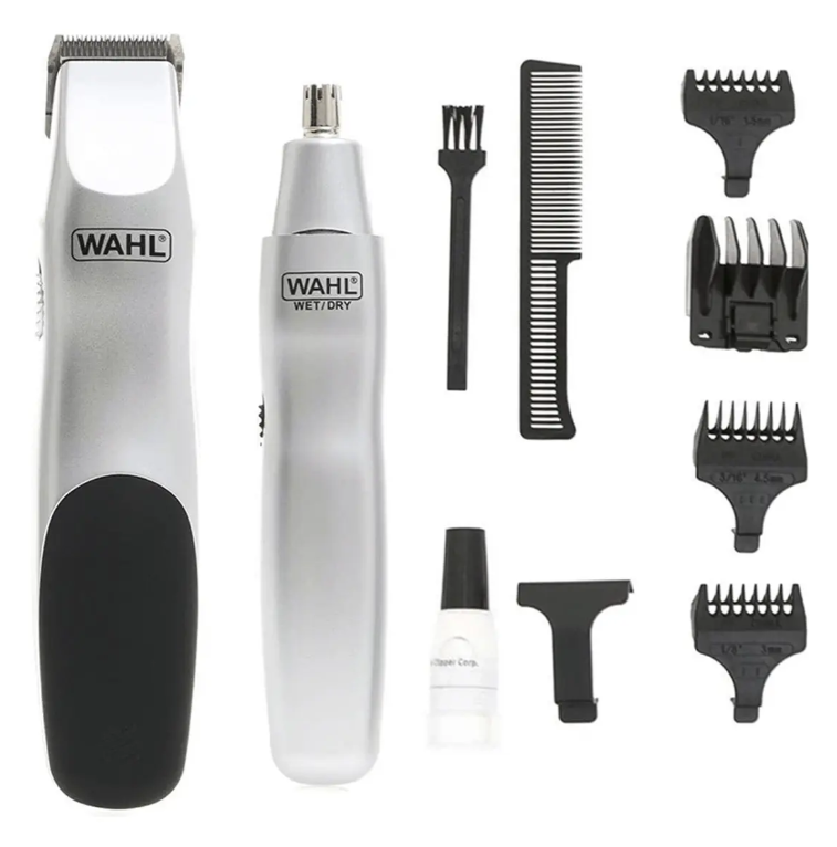 Kit Máquina Rasuradora Inalámbrica para Cabello y barba y Máquina recortadora nariz y oidos WAHL