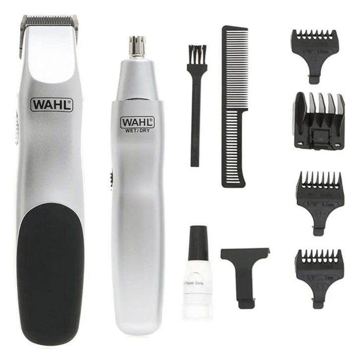 Kit Máquina Rasuradora Inalámbrica para Cabello y barba y Máquina recortadora nariz y oidos WAHL