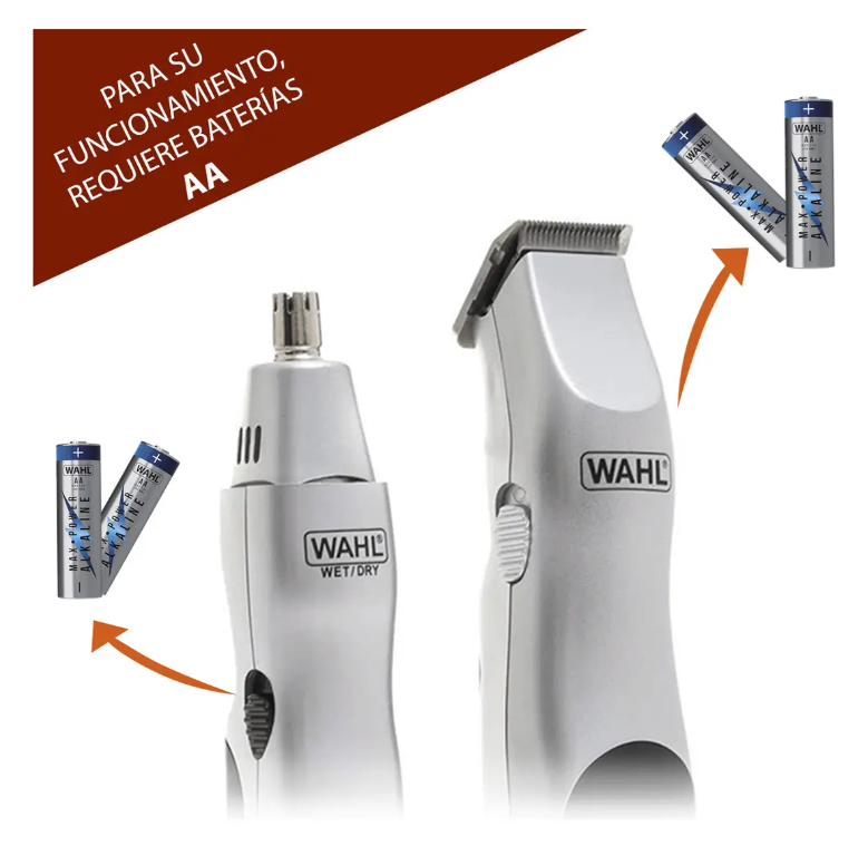 Kit Máquina Rasuradora Inalámbrica para Cabello y barba y Máquina recortadora nariz y oidos WAHL