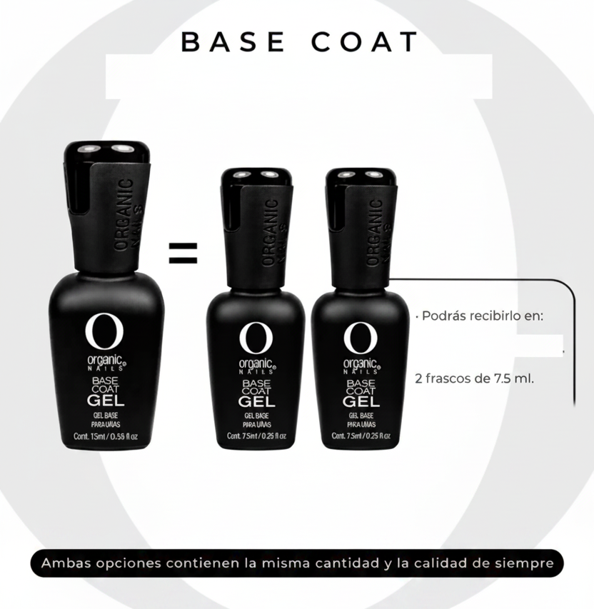PROMOCION ESPECIAL BASE COAT 7.5 DOS PIEZAS - ORGANIC NAILS