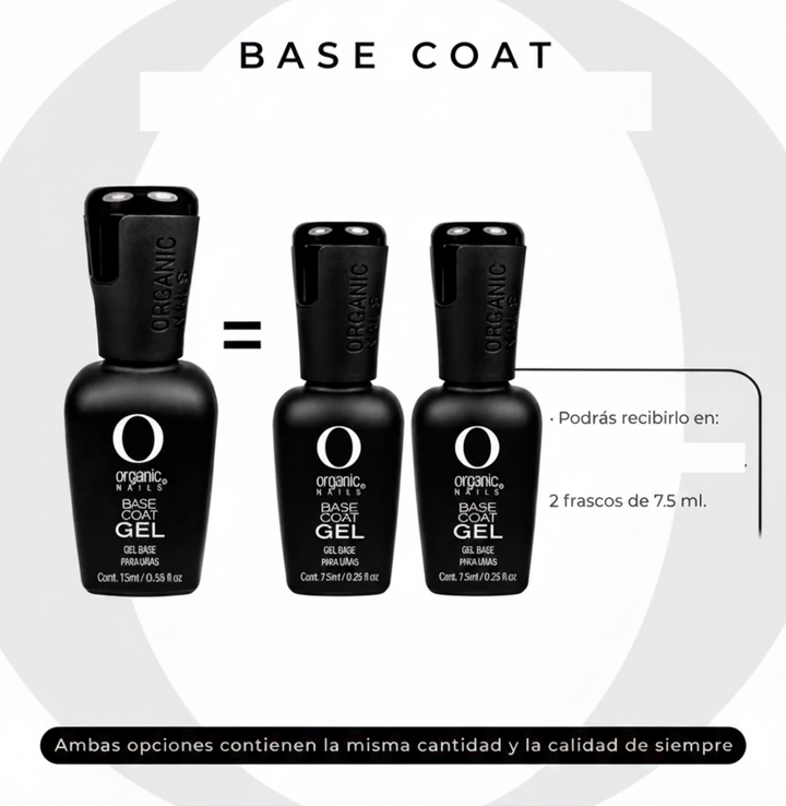 PROMOCION ESPECIAL BASE COAT 7.5 DOS PIEZAS - ORGANIC NAILS