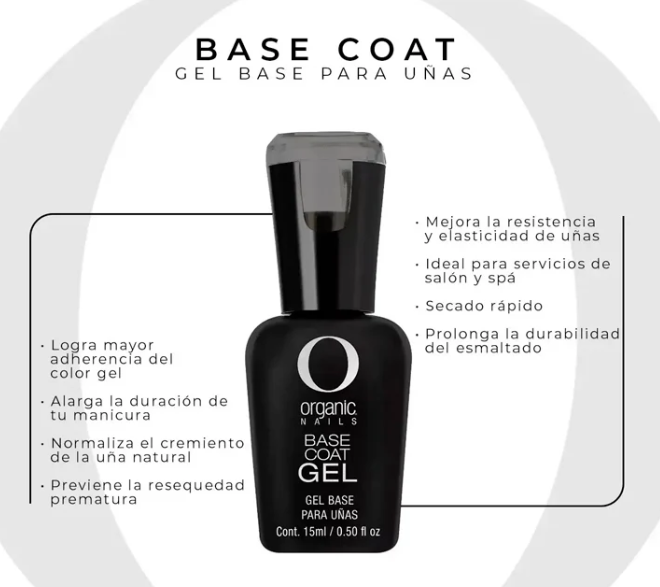 PROMOCION ESPECIAL BASE COAT 7.5 DOS PIEZAS - ORGANIC NAILS