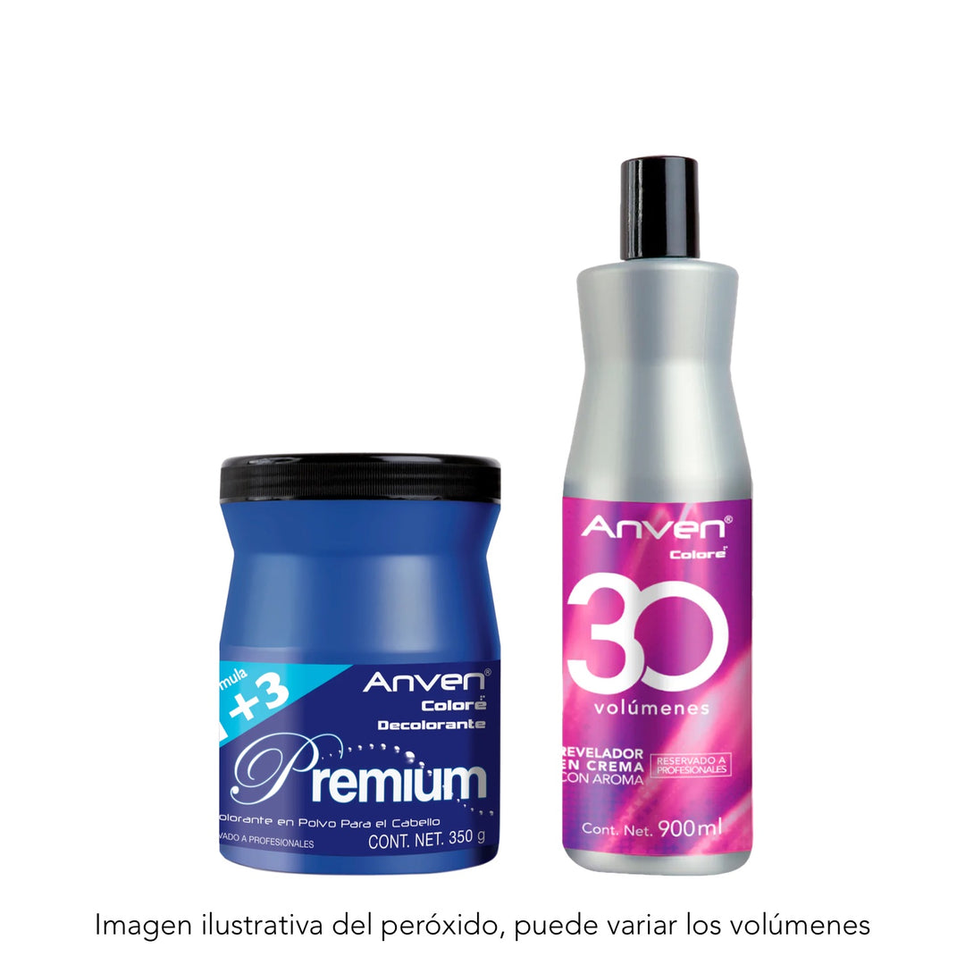 Decolorante Anven Azul Premium 350g + Peróxido 900ml