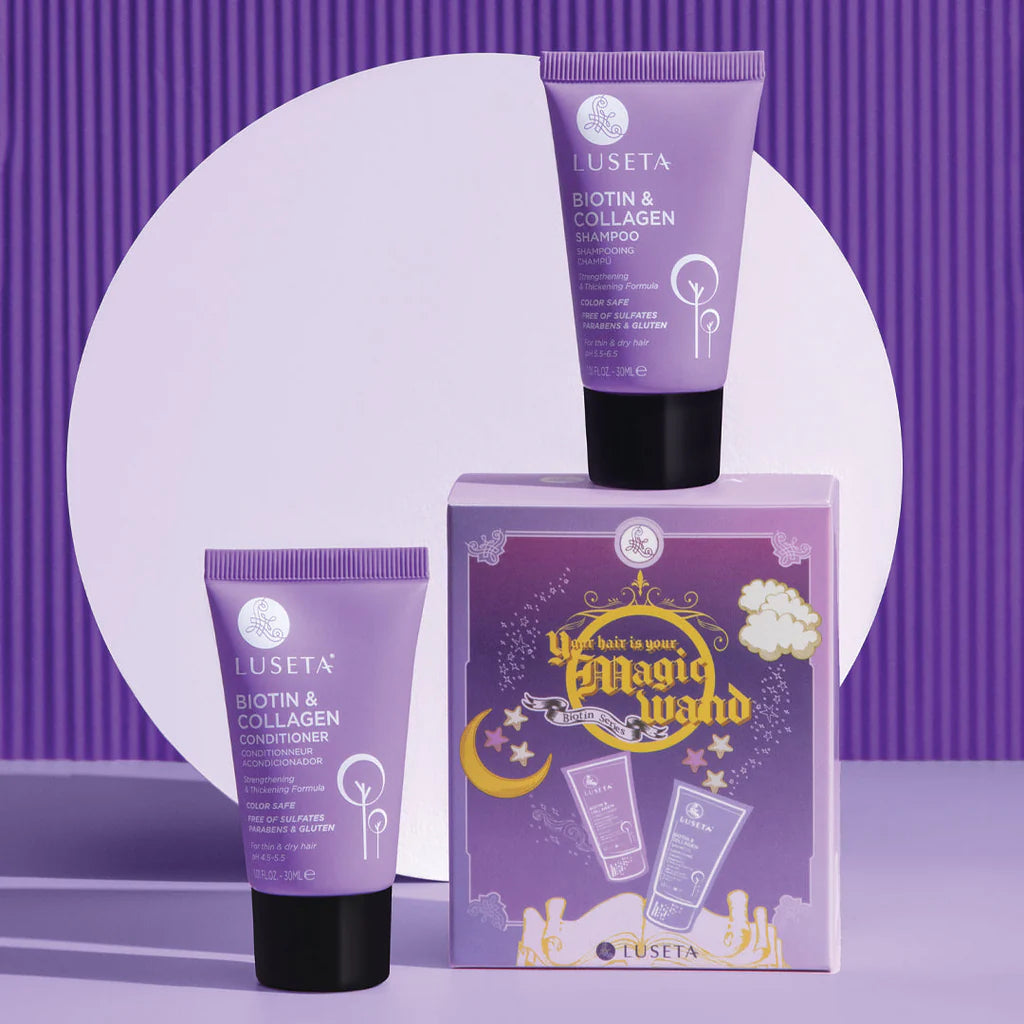 Kit Magic Wand Biotin & Collagen Fortalecimiento y Engrosamiento Luseta 2 envases de 30 ml c/u