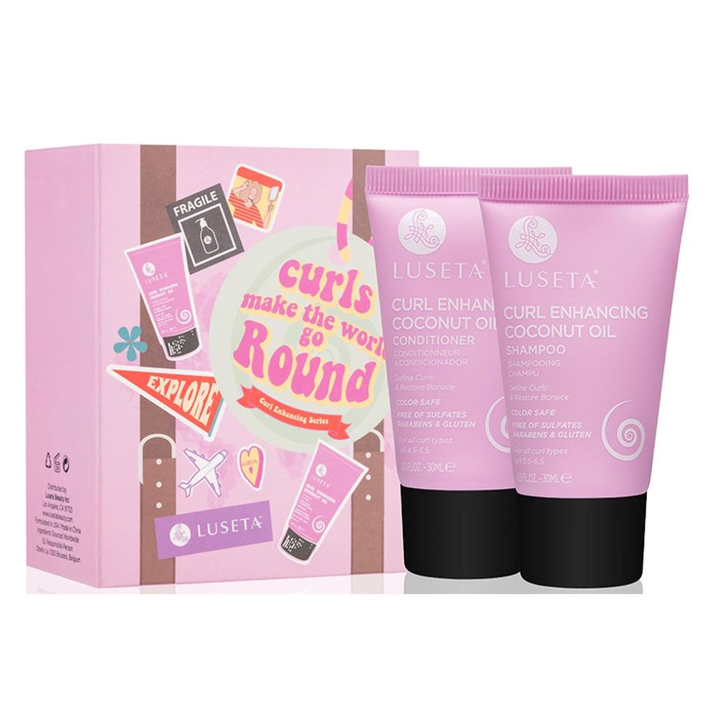 Kit Curls Make The World Go Round Define y Restaura Rizos Curl Enhancing Coconut Oil Luseta 2 envases de 30 ml c/u