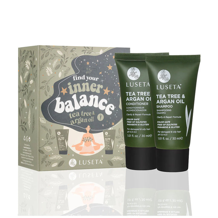 Kit Inner Balance Reparador y Clarificador Tea Tree & Argan Oil Luseta 2 envases de 30 ml c/u