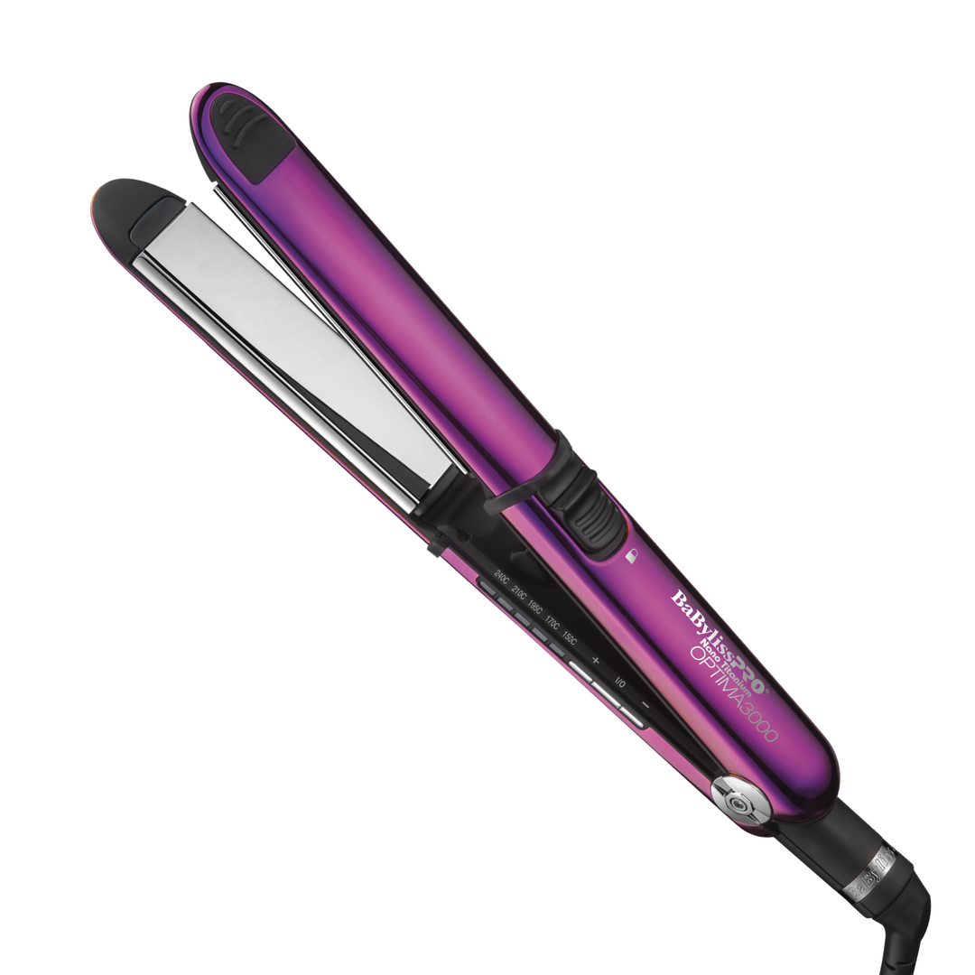 Plancha Optima 3000 Hot Pink de 3.17 cm (1¼") Azul BaBylissPRO BNTHP3000TES