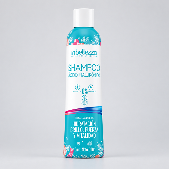 Shampoo con Ácido Hialurónico y Keratina 500 g - IN BELLEZZA