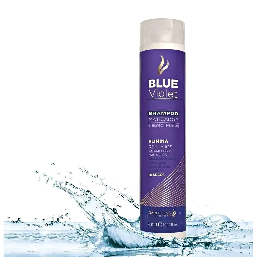 Shampoo Matizador Blue Violet  Barcelona Pharma 1 Pieza de 300 ml