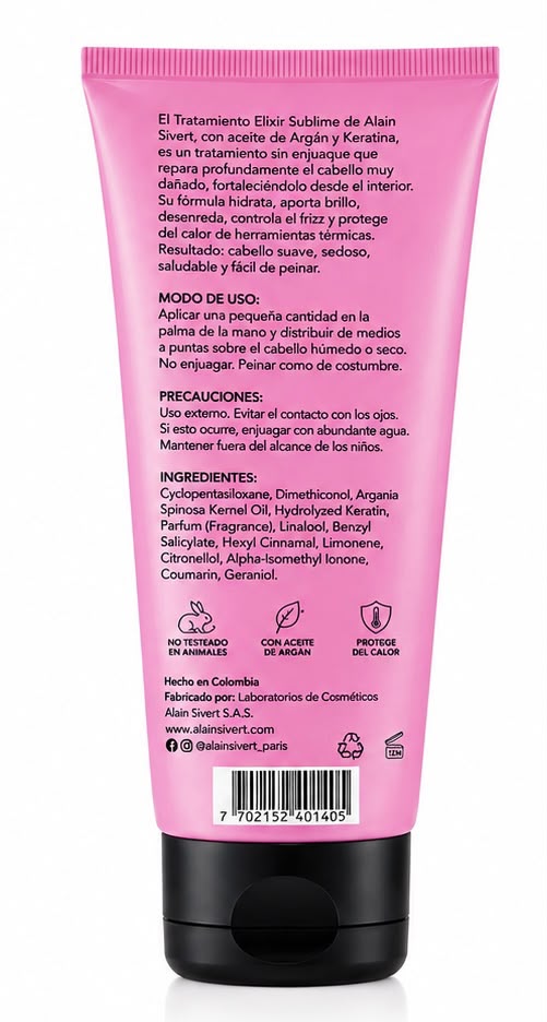 Tratamiento Elíxir Sublime Argán y Keratina 140g - ALAIN SILVERT