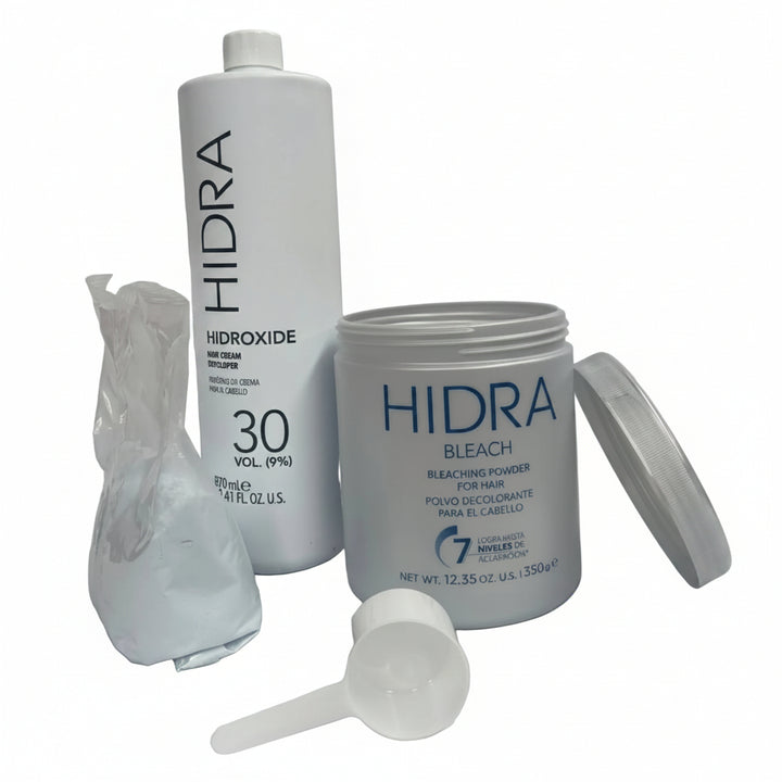 Decolorante Hidra Bleach Azul 350g + Peróxido 30 vol 1 L