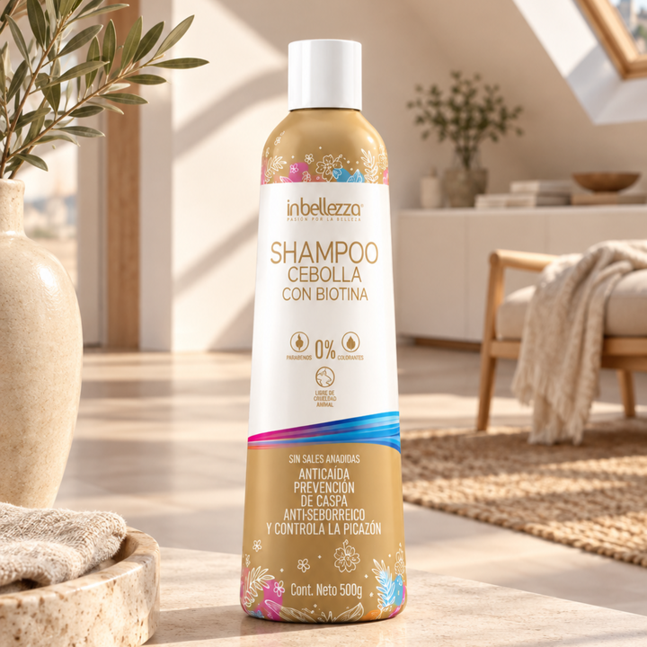 Shampoo con Extracto de Cebolla y Biotina 500g - IN BELLEZZA