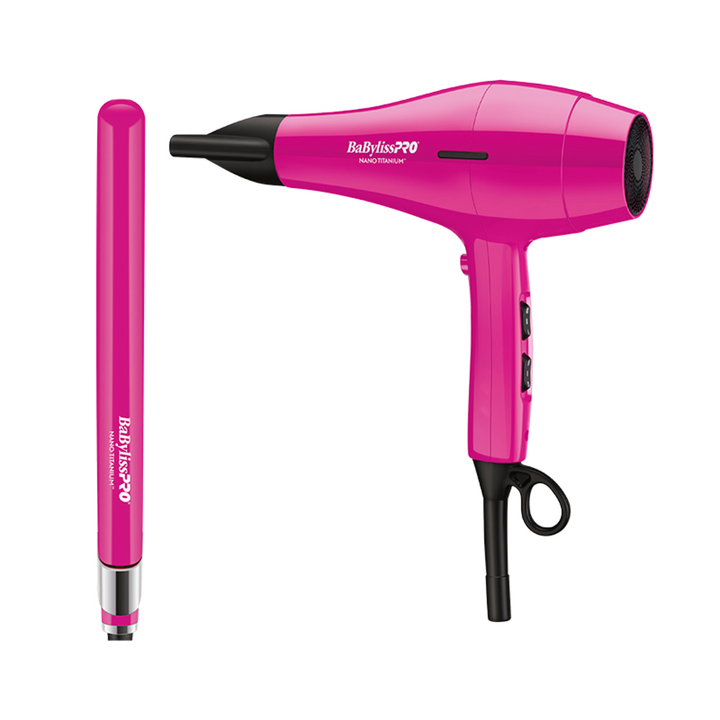 Combo Nano Titanium Pink Secadora de 2000 w y Plancha de 2.54 cm (1") BaBylissPRO BNTPP66ES