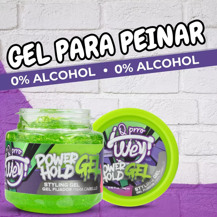 Gel Fijador para Cabello Power Hold Q prro Wey 250 ml